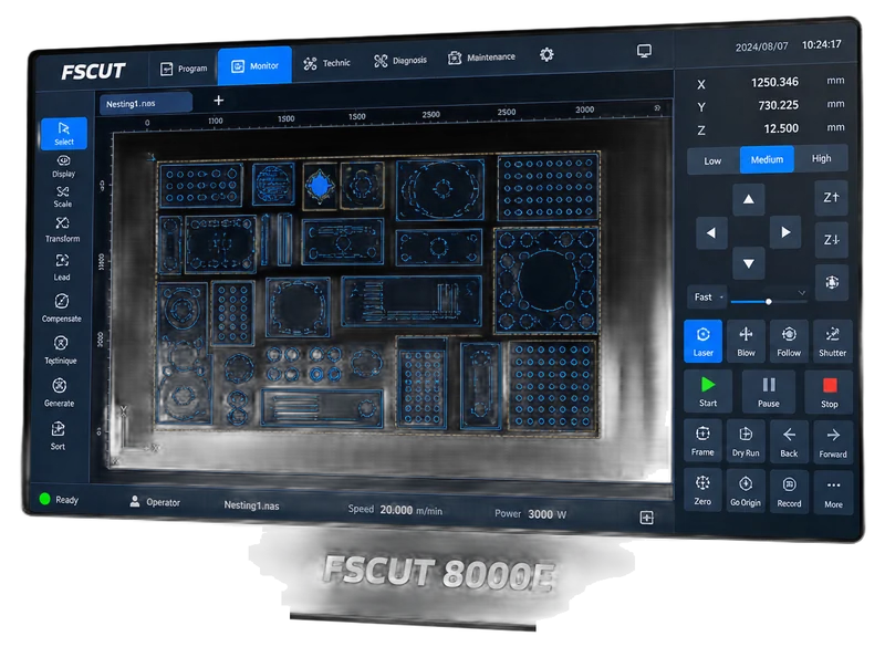 FSCUT 8000E kesim kontrol paneli